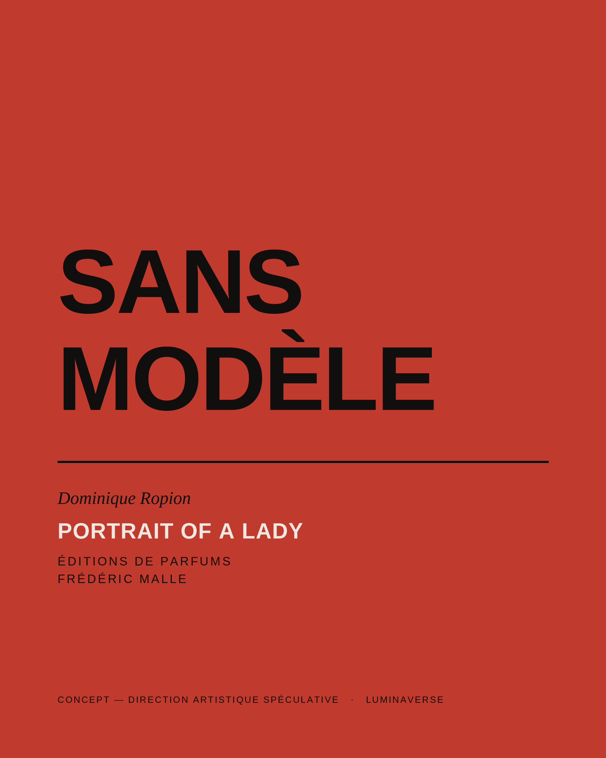Frédéric Malle — Sans modèle typographic plate