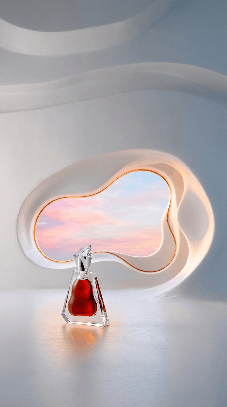 Richard Hennessy decanter standing below the aperture